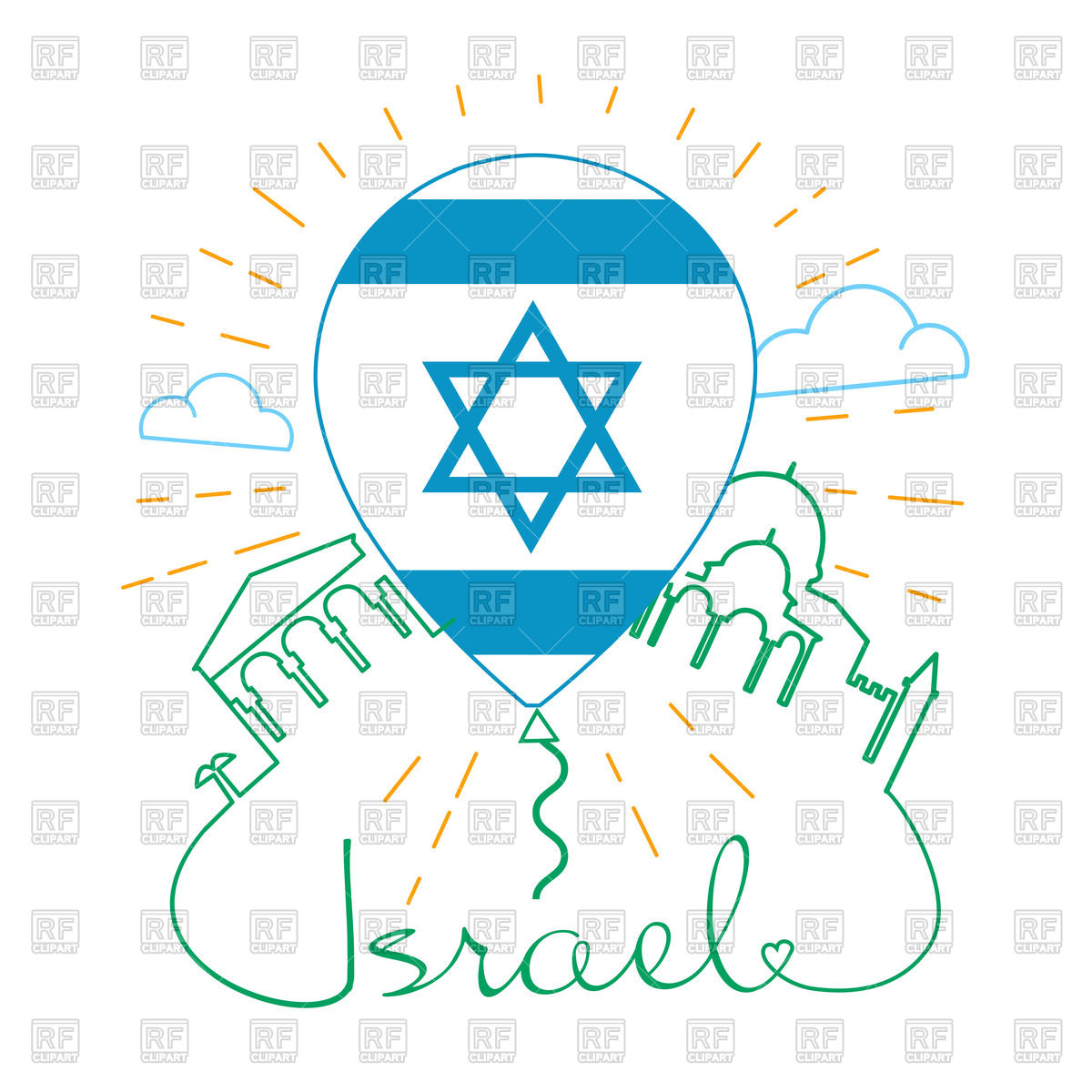 1200x1200 Icon For Traveling With Flag Of Israel Vector Image Vector
