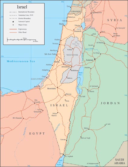 424x550 Israel Vector Map