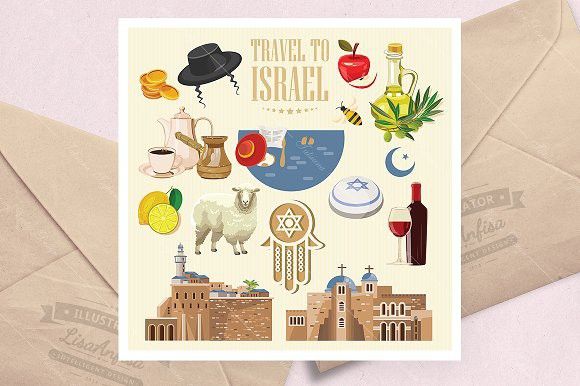 580x386 Israel Vector Travel Poster Travel Posters