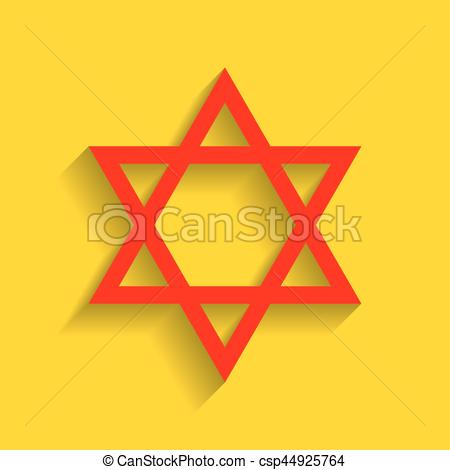 450x470 Shield Magen David Star. Symbol Of Israel. Vector. Red Icon With