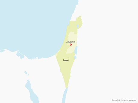 460x345 Vector Map Of Israel Amp Palestinian Territories Free Vector Maps