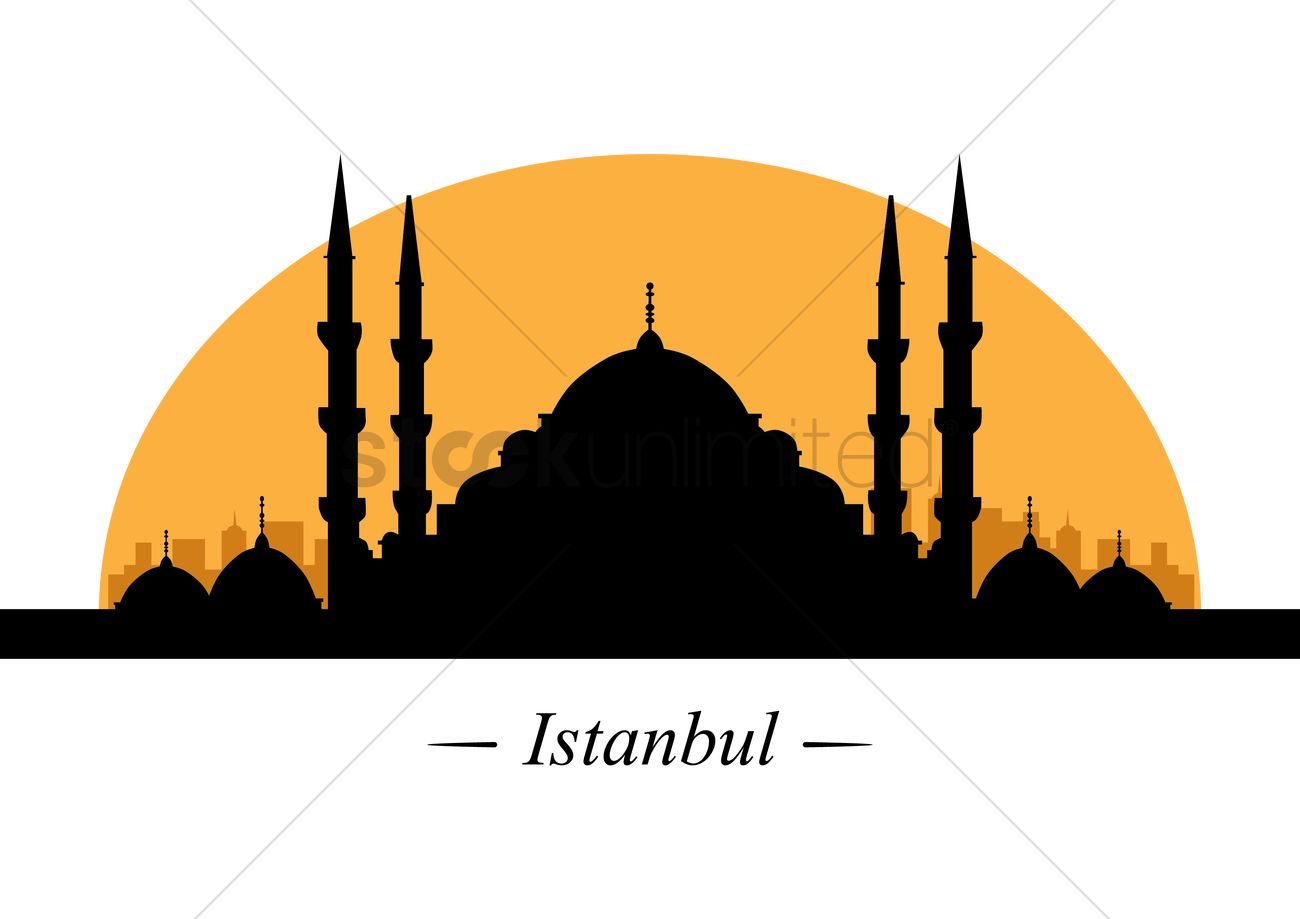 1300x919 Silhouette Of Istanbul Vector Image
