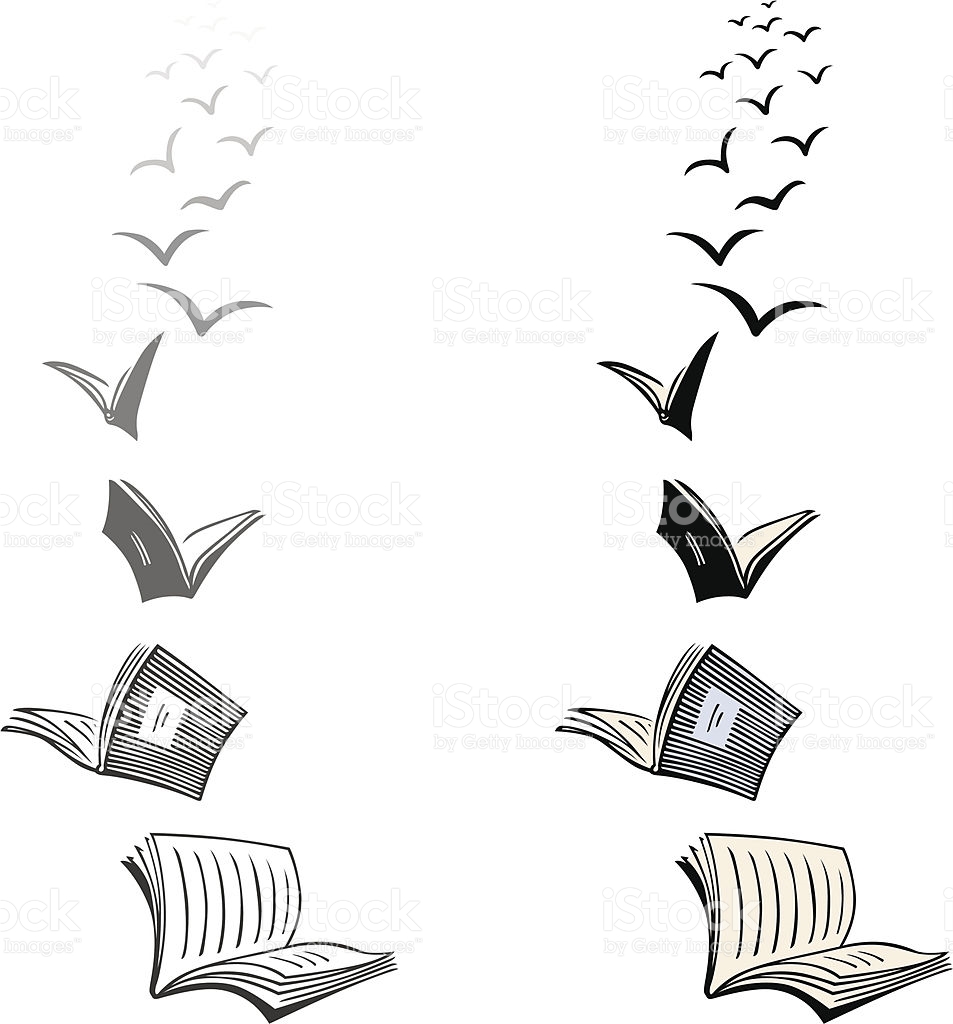 953x1024 Clipart Flying Books Stock Vector Art 150370715 Istock
