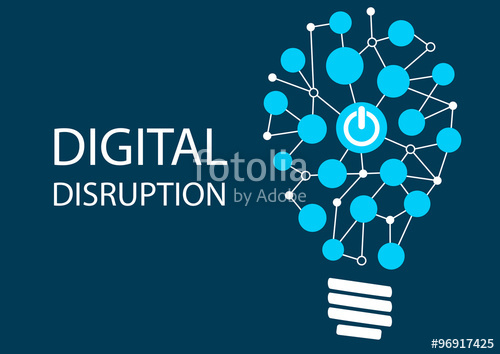 500x354 Digital Disruption Concept. Vector Illustration Background For