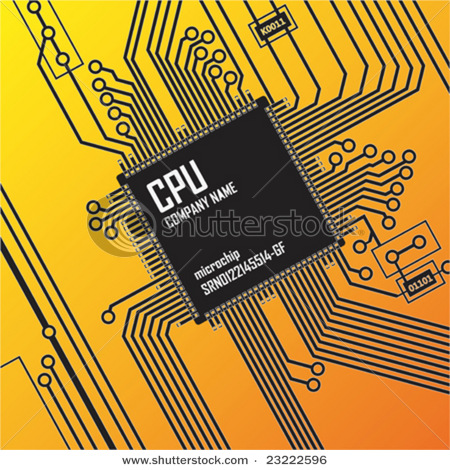 450x470 Cpu Microchip As Part Of A Circuit Board With Many Circuits