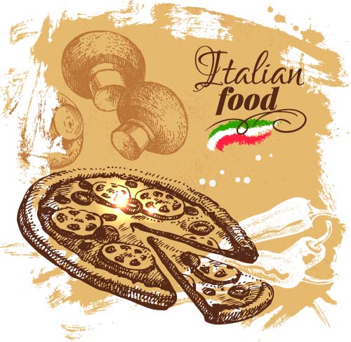 500x486 Hand Drawn Italian Food Design Vector Material 03 Free Download