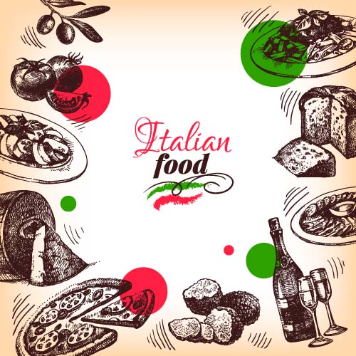 500x500 Hand Drawn Italian Food Design Vector Material 07 Free Download