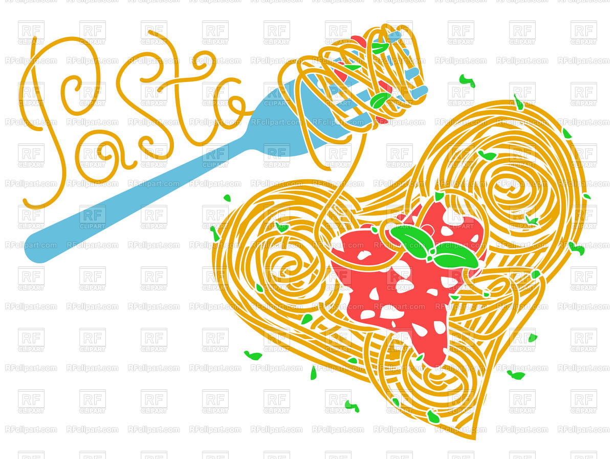 1200x896 I Love Pasta Concept, Italian Cuisine Vector Image Vector