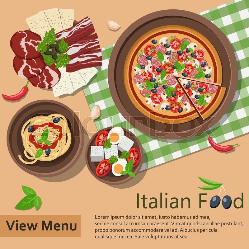 800x800 Italian Food. Vector Illustration Stock Vector Colourbox