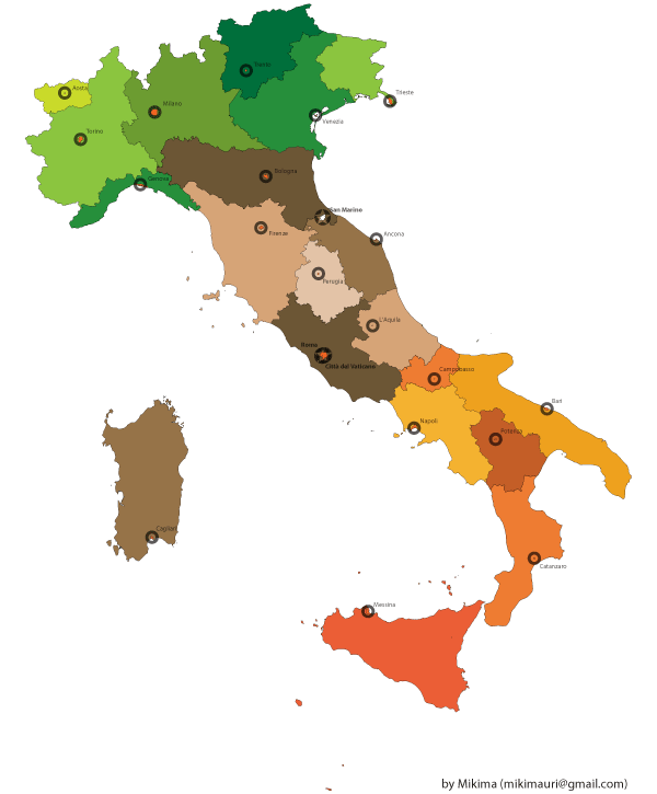 600x725 Italy Map Free Vector 123freevectors