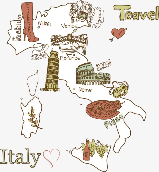 650x702 Italy Travel Map, Italy Map, Italian Cuisine Png And Vector For