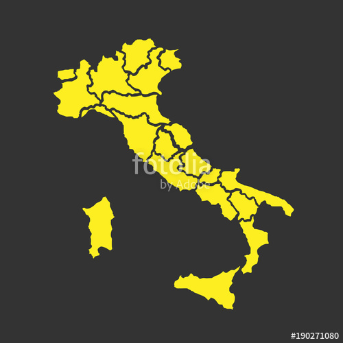 500x500 Italy Map With Regions. Italian Map. Vector Stock. Stock Image