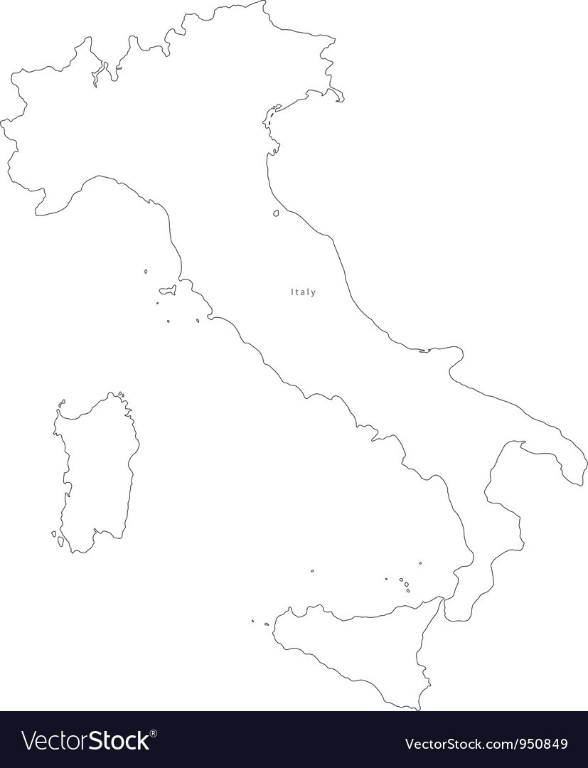 827x1080 Black White Italy Outline Map Vector 950849 7 Free Maps World Wide