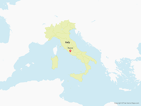 460x345 Vector Maps Of Italy Free Vector Maps