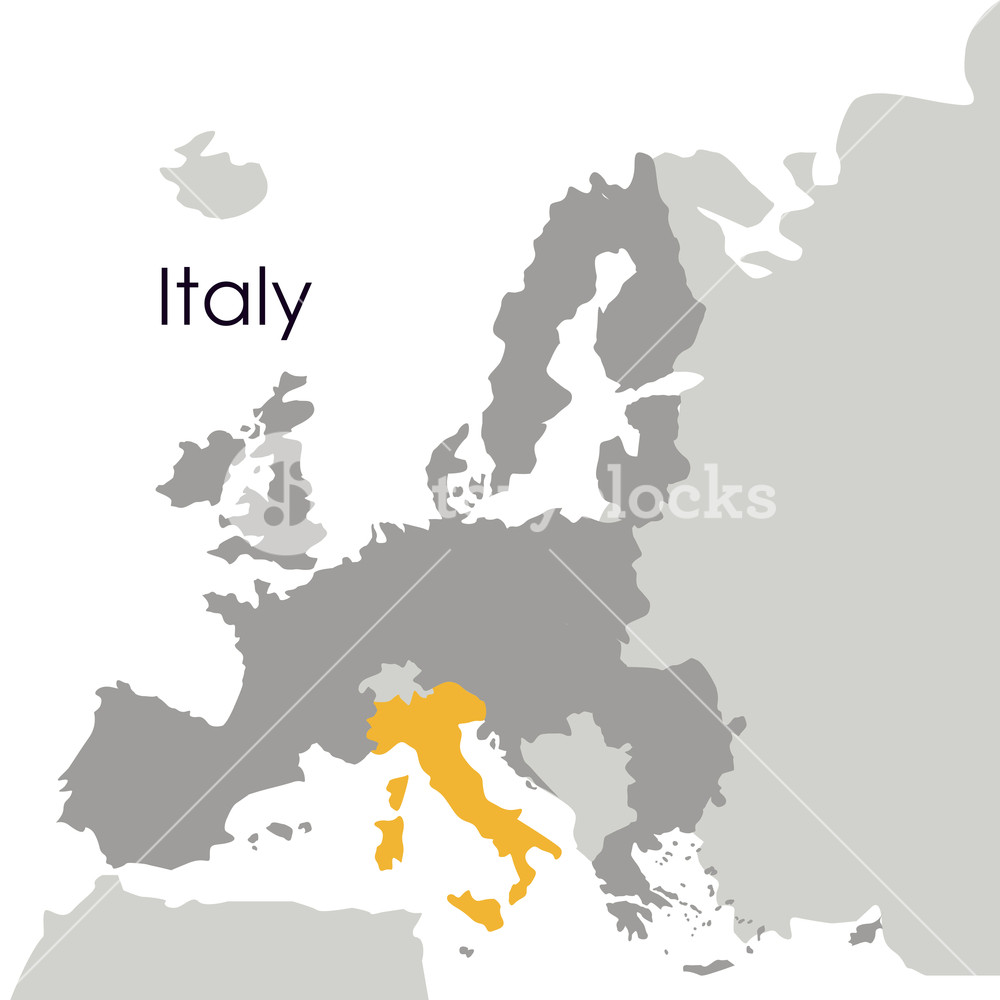 1000x1000 Italy Map Icon. Europe Nation And Government Theme. Isolated