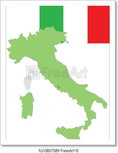 450x580 Free Art Print Of Italy, Italian Flag And Map, Vector. Italy