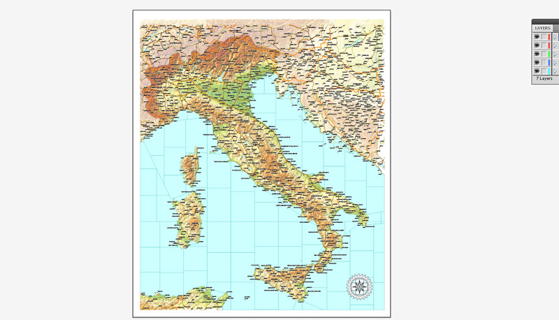 800x458 Italy Map Printable Vector 01 Admin Topo Full Editable Adobe