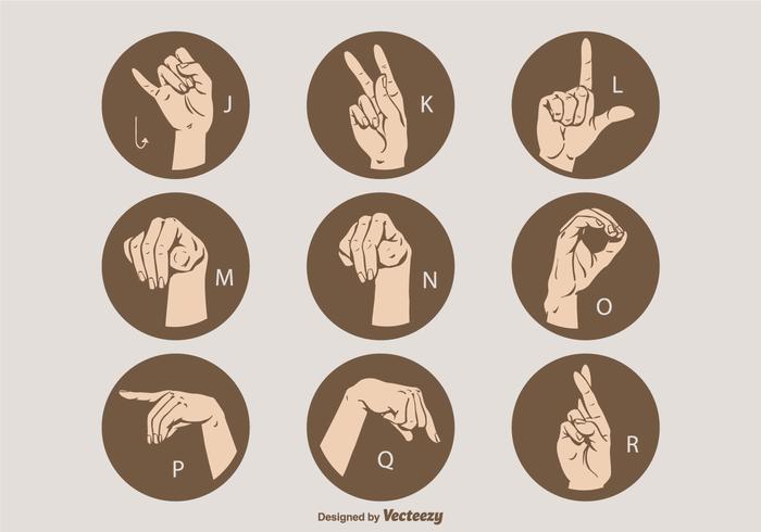700x490 Vector Sign Language Letter Set J