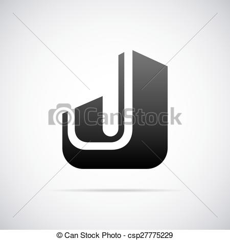 450x470 Vector Logo For Letter J. Design Template. Logo For Letter J