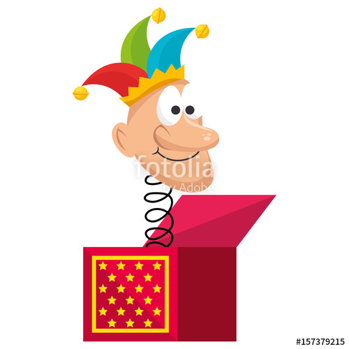 500x500 Jack Box Toy Vector Icon Illustration Graphic Design Stock Image