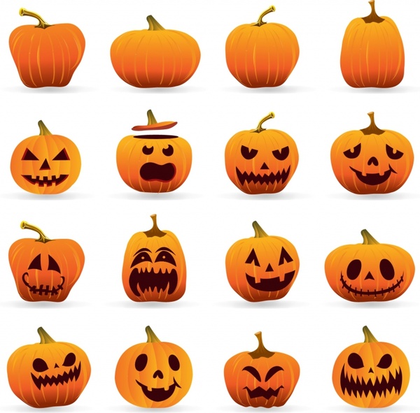 600x591 Jack O Lantern Set Free Vector In Adobe Illustrator Ai ( .ai