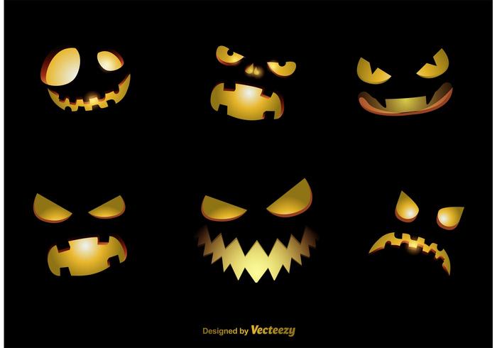 700x490 Spooky Jack O Lantern Vector Faces