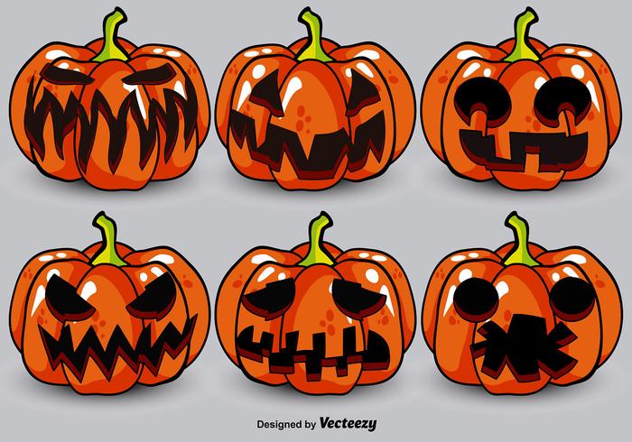700x490 Cartoon Jack O Lanterns Vector Set