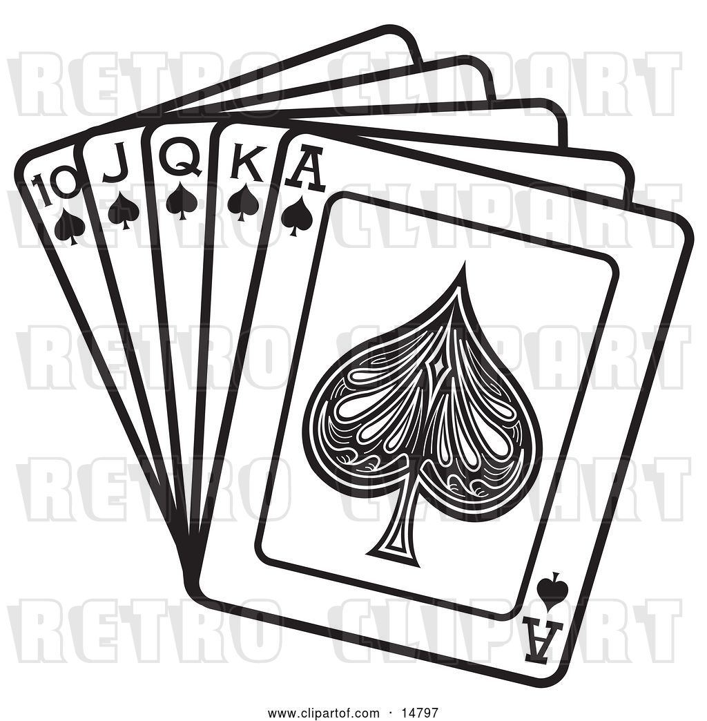1024x1044 Vector Clip Art Of Retro Hand Of Cards Showing A 10, Jack, Queen