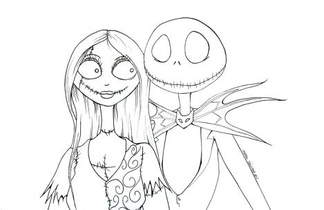 469x304 Coloring Jack Skellington Coloring Page