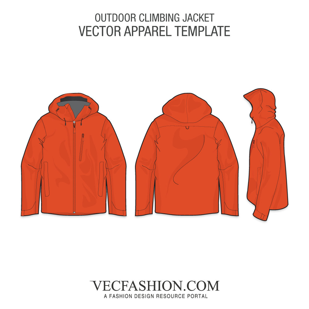 1000x1000 Outdoor Climbing Jacket Vector Template