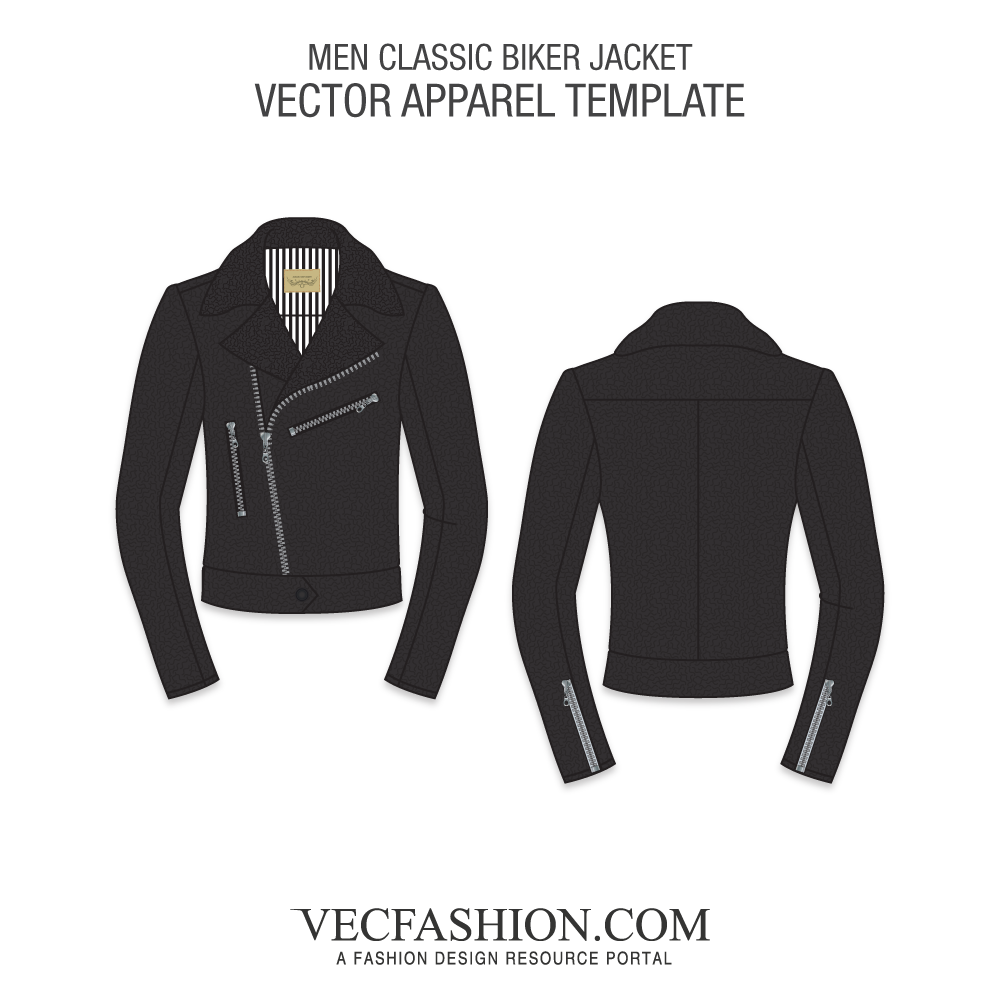 1000x1000 Classic Biker Jacket Vector Template