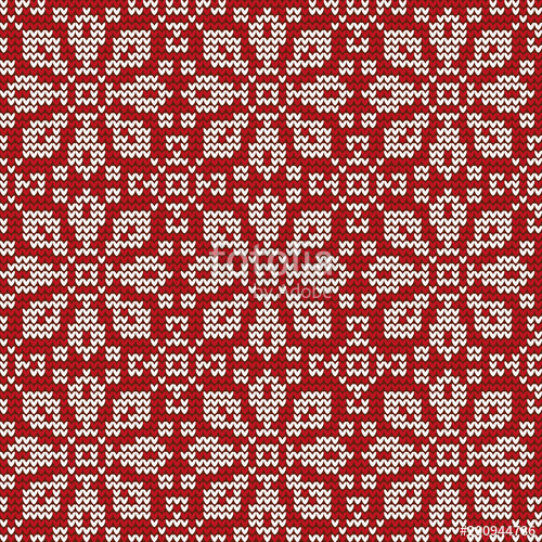500x500 Vector Seamless Knitted Pattern. Ethnic Endless Handmade Ornament