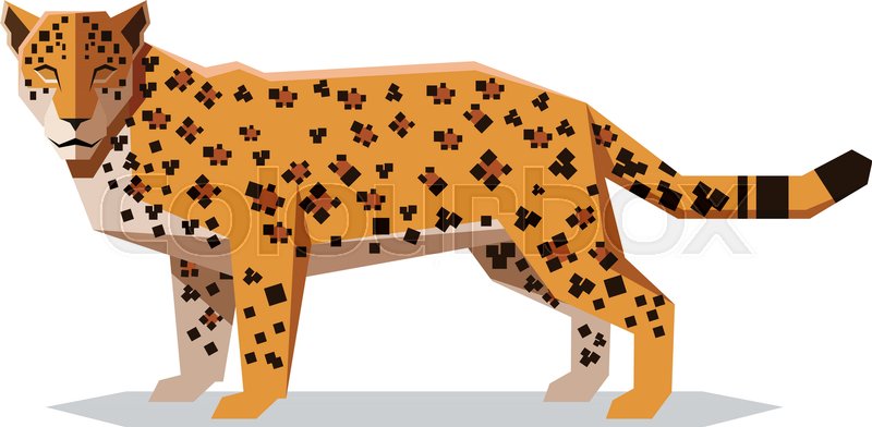 800x392 Vector Image Of The Flat Polygonal Jaguar Stock Vector Colourbox