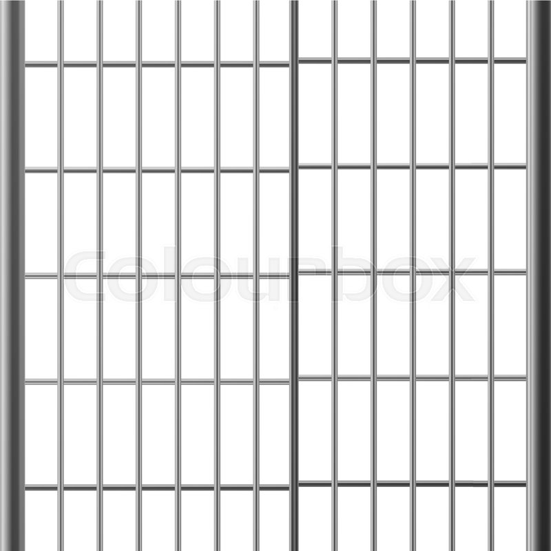800x800 Prison Bar Or Doors. Isolated On White Steel, Iron, Metal Jail
