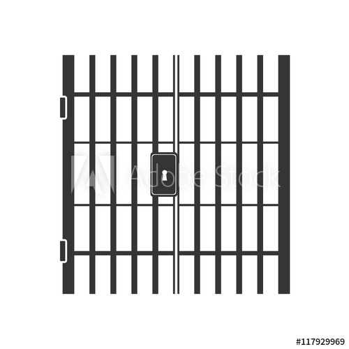 500x500 Jail Bars Key Hole Vector Graphic Icon