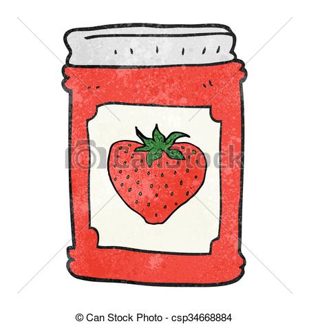 449x470 Freehand Textured Cartoon Strawberry Jam Jar.