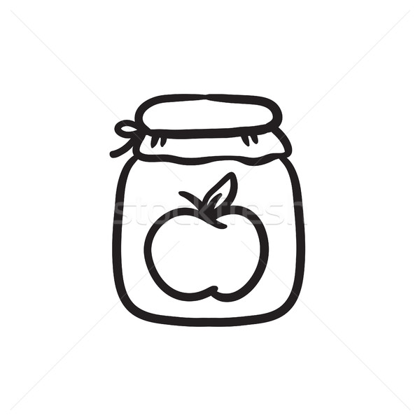 600x600 Apple Jam Jar Sketch Icon. Vector Illustration Andrei Krauchuk