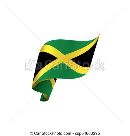 450x470 Jamaica Flag, Vector Illustration On A White Background.