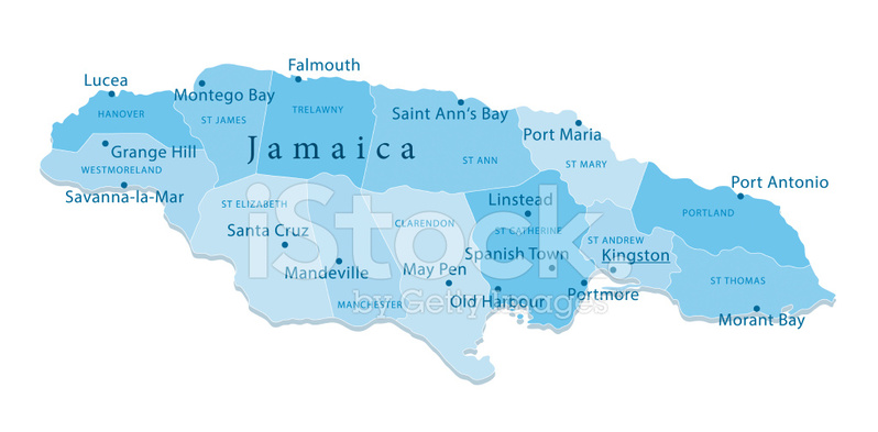 798x393 Jamaica Vector Map Regions Isolated Stock Vector