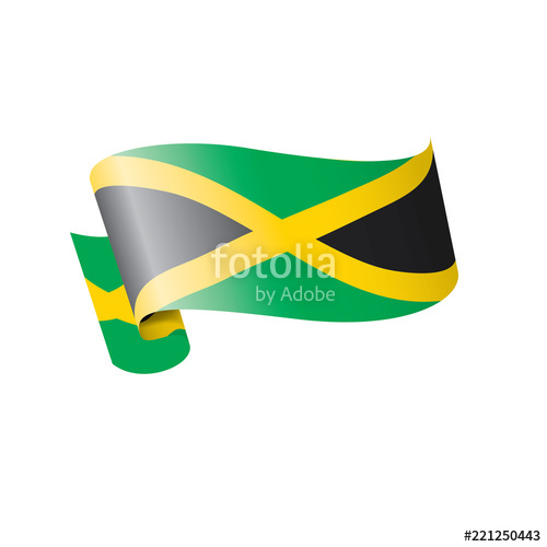 500x500 Jamaica Flag, Vector Illustration On A White Background Stock