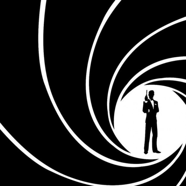 626x626 Black And White Simple Wallpaper Of James Bond Download Free
