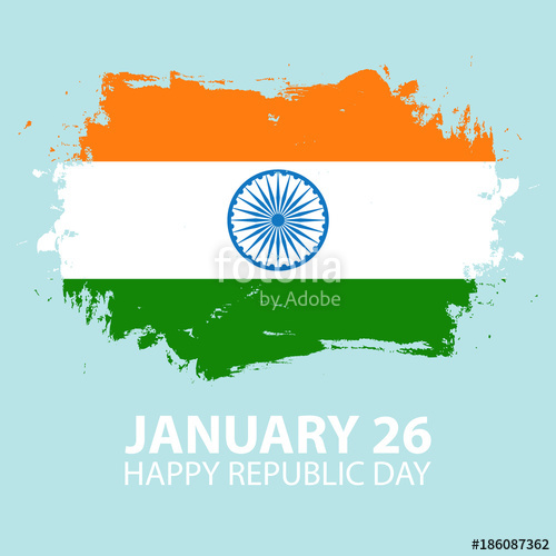 500x500 India Happy Republic Day, January 26 Greeting Card With Brush