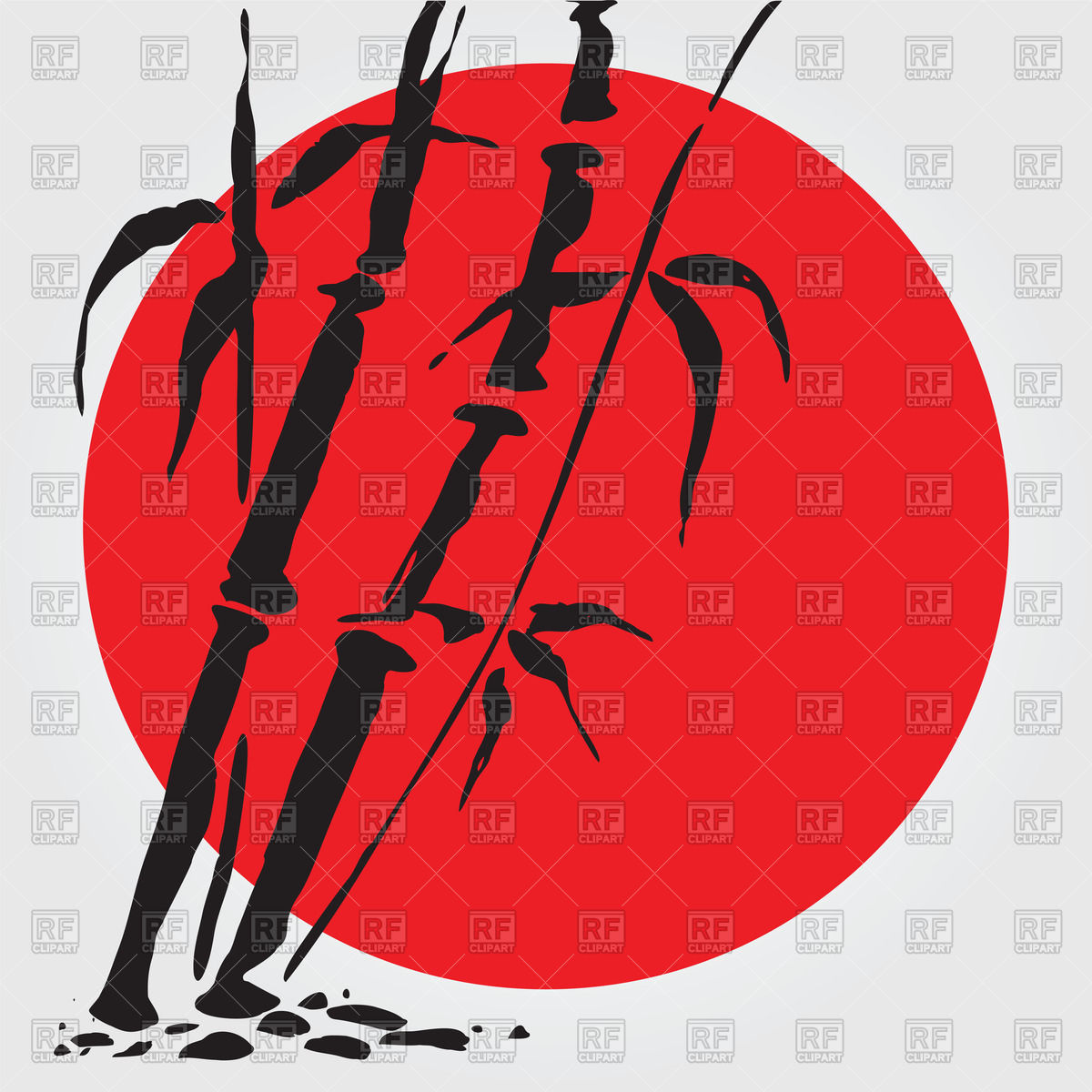 1200x1200 Bamboo Drawn With Ink On Japanese Flag Vector Image Vector