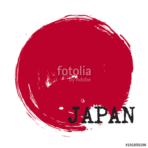 500x500 Grunge Circle Style Of Japan Flag . Vector Stock Image And