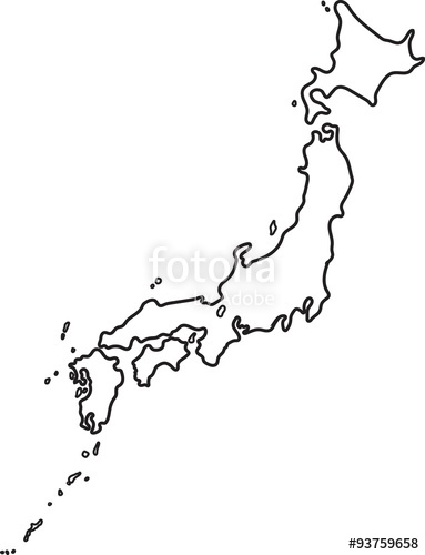 383x500 Doodle Freehand Outline Sketch Of Japan Map. Vector Illustration