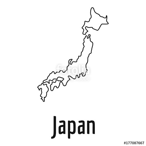 500x500 Japan Map Thin Line Vector Simple Stock Image And Royalty Free