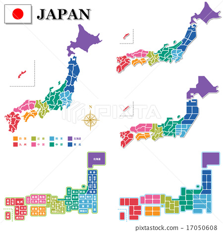 450x468 Japan, Map, Vector