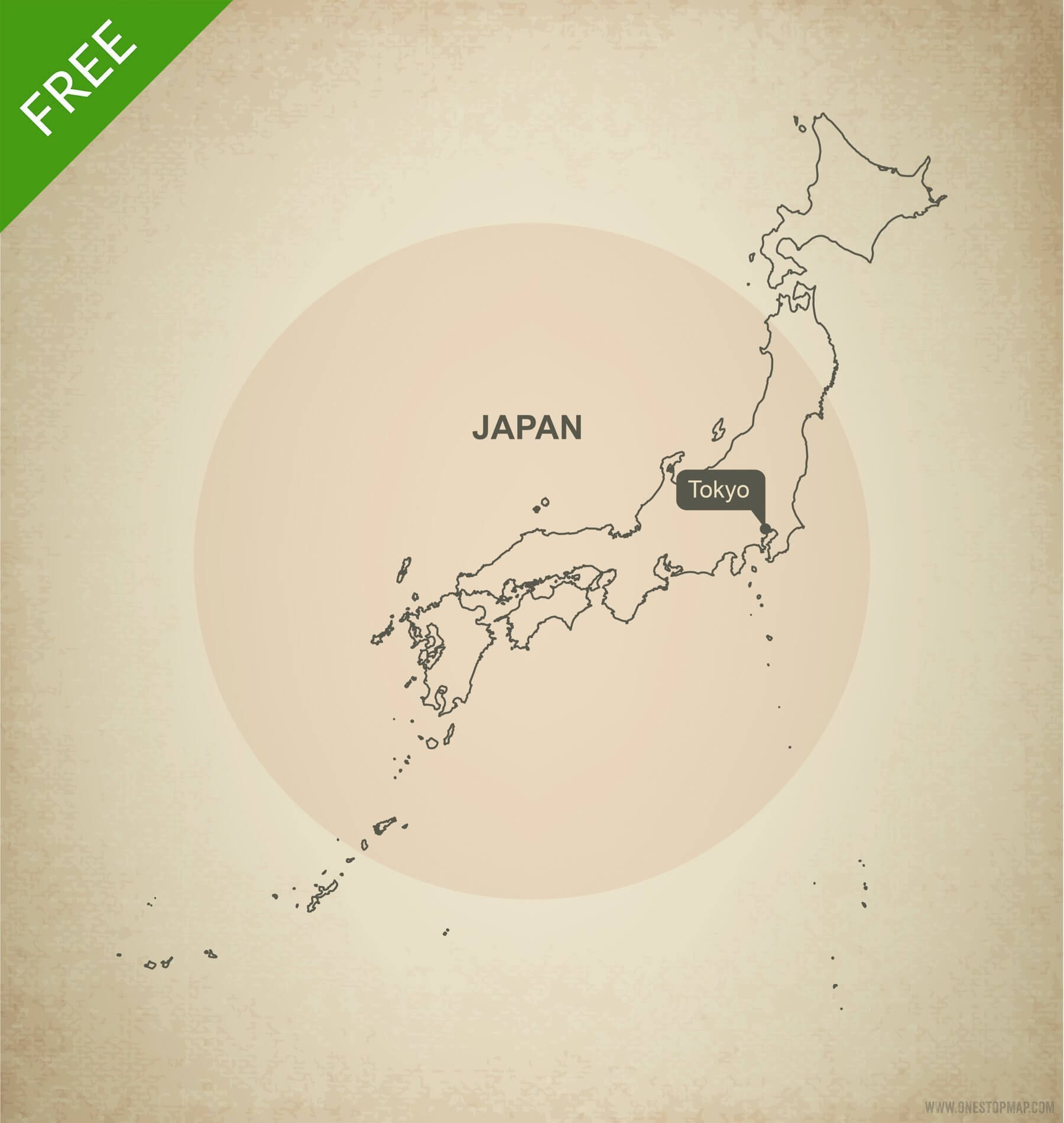 1800x1899 Free Vector Map Of Japan Outline One Stop Map