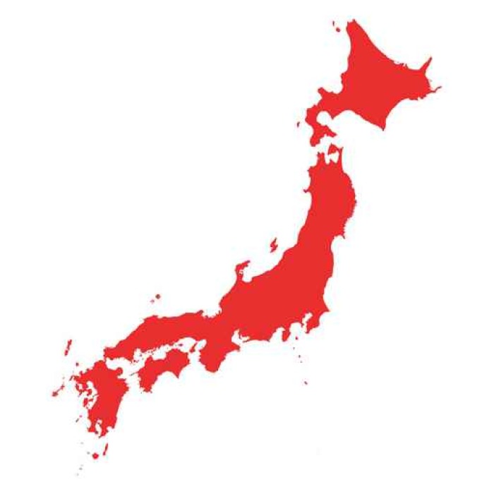 700x700 Japan Vector Map On White Background Wall Mural We