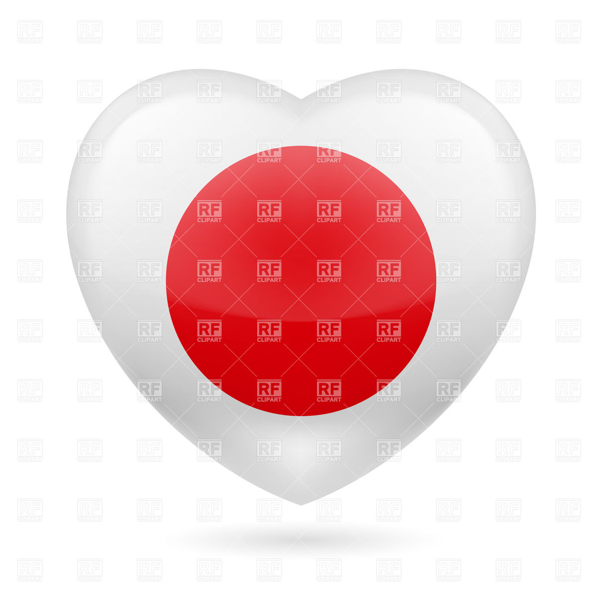 1200x1200 Heart With Japanese Flag Colors. I Love Japan Vector Image